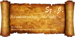 Szombathelyi Jónás névjegykártya